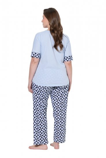 Ulla Popken 849850 Ruuduline pidžaama Helesinine - Pidžaama/Loungewear - 