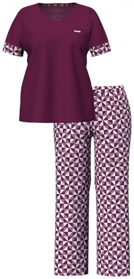 Ulla Popken 849850 Ruuduline pidžaama Marjapunane - Pidžaama/Loungewear - 