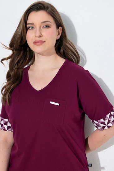 Ulla Popken 849850 Ruuduline pidžaama Marjapunane - Pidžaama/Loungewear - 