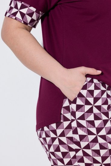 Ulla Popken 849850 Ruuduline pidžaama Marjapunane - Pidžaama/Loungewear - 