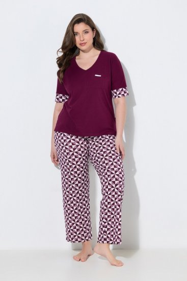 Ulla Popken 849850 Ruuduline pidžaama Marjapunane - Pidžaama/Loungewear - 
