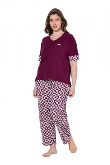Ulla Popken 849850 Ruuduline pidžaama Marjapunane - Pidžaama/Loungewear - 