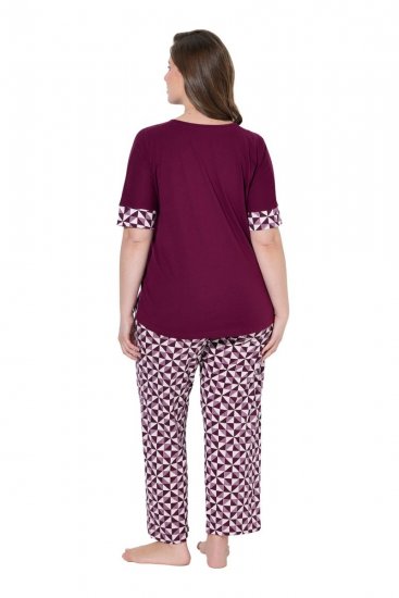 Ulla Popken 849850 Ruuduline pidžaama Marjapunane - Pidžaama/Loungewear - 