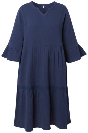 Ulla Popken 849856 Volangidega kleit Tumesinine - Midikleidid - Plusssuuruses midikleidid