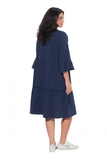 Ulla Popken 849856 Volangidega kleit Tumesinine - Midikleidid - Plusssuuruses midikleidid