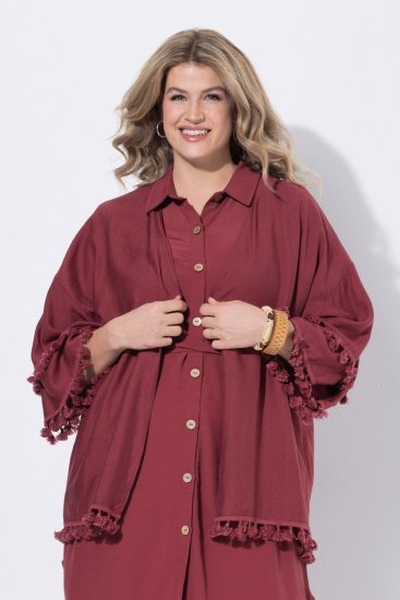 Ulla Popken 849860 Kimono Roostepunane - Kardiganid - Naiste kardiganid suurtes suurustes