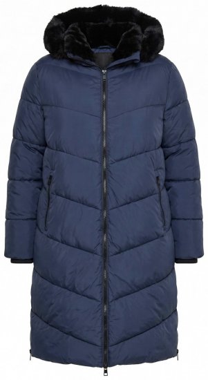 Ulla Popken 850041 Tepitud mantel Tumesinine - Mantlid - Naiste mantlid suurtes suurustes