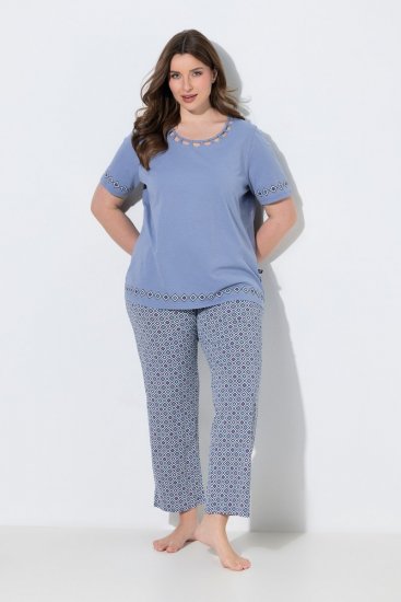 Ulla Popken 850045 Lühikeste varrukatega pidžaama Helesinine - Pidžaama/Loungewear - 