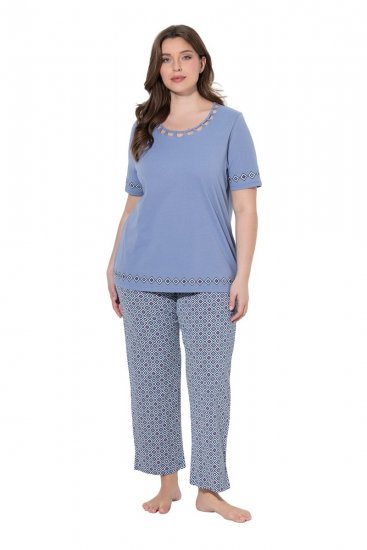 Ulla Popken 850045 Lühikeste varrukatega pidžaama Helesinine - Pidžaama/Loungewear - 