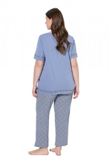 Ulla Popken 850045 Lühikeste varrukatega pidžaama Helesinine - Pidžaama/Loungewear - 