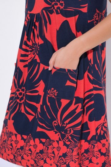 Ulla Popken 850175 Mustriline jersey-kleit Korall - Trikookleidid - 