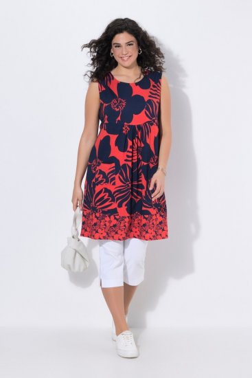 Ulla Popken 850175 Mustriline jersey-kleit Korall - Trikookleidid - 