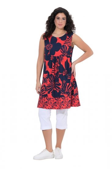 Ulla Popken 850175 Mustriline jersey-kleit Korall - Trikookleidid - 