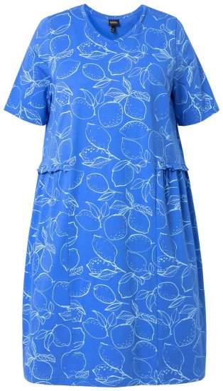 Ulla Popken 850204 Volangidega mustriline T-särkkleit Sinine - Trikookleidid - 