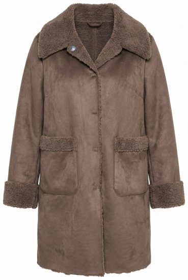 Ulla Popken 850251 Teddymantel Helepruun - Mantlid - Naiste mantlid suurtes suurustes