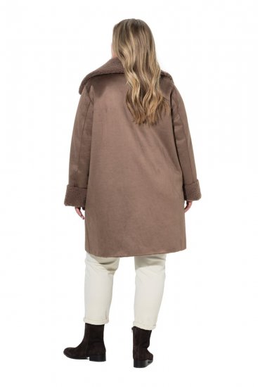 Ulla Popken 850251 Teddymantel Helepruun - Mantlid - Naiste mantlid suurtes suurustes