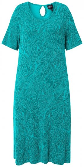 Ulla Popken 850344 Mustriline T-särkkleit Türkiis - Midikleidid - Plusssuuruses midikleidid