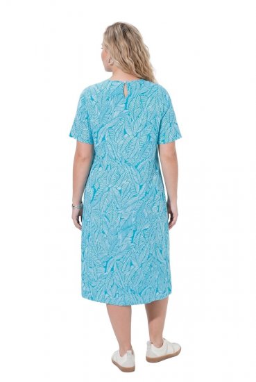 Ulla Popken 850344 Mustriline T-särkkleit Türkiis - Midikleidid - Plusssuuruses midikleidid