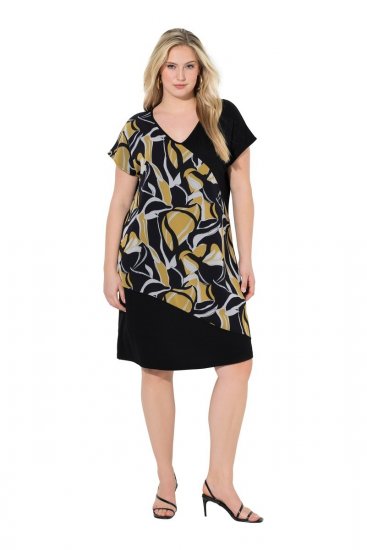 Ulla Popken 850406 Mustriline šifoonkleit Must - Kleidid - Kleidid kõikidele suurustele