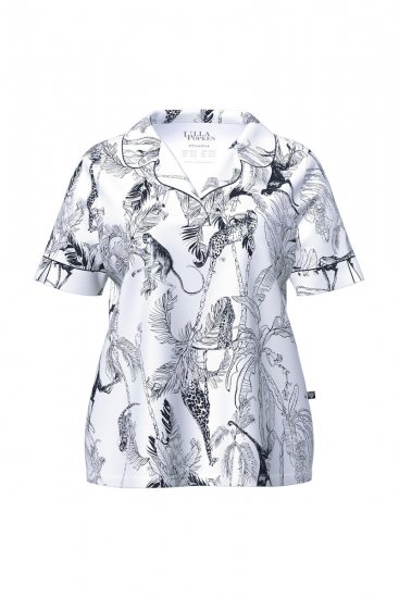 Ulla Popken 850441 Mustriline pidžaama Luuvalge - Pidžaama/Loungewear - 