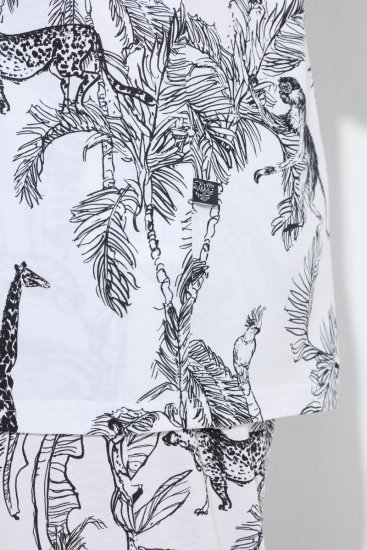 Ulla Popken 850441 Mustriline pidžaama Luuvalge - Pidžaama/Loungewear - 