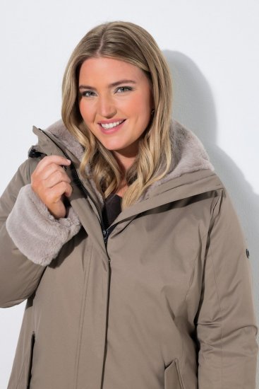 Ulla Popken 850509 Tehiskarvast jope Taupe - Joped - Suured naiste jakid