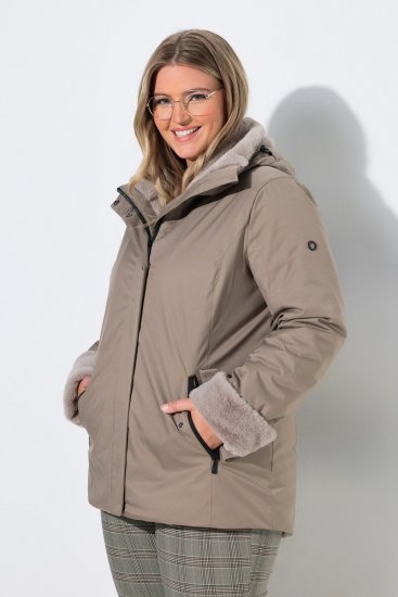 Ulla Popken 850509 Tehiskarvast jope Taupe - Joped - Suured naiste jakid