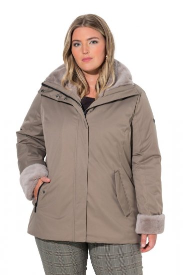 Ulla Popken 850509 Tehiskarvast jope Taupe - Joped - Suured naiste jakid