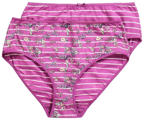 Ulla Popken 850538 Mahepuuvillast lillelised aluspüksid 2 tk Violetne - Aluspüksid - 