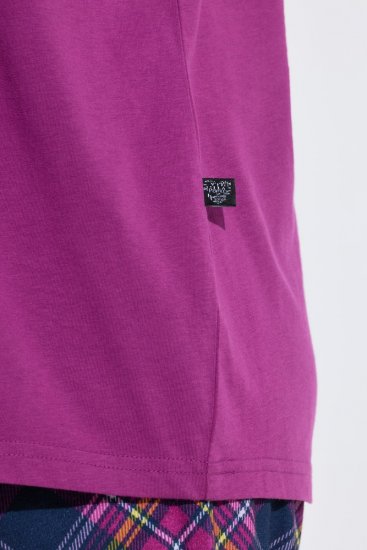 Ulla Popken 850864 Ruuduline 3-osaline pidžaamakomplekt Violetne - Pidžaama/Loungewear - 