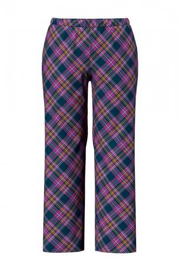 Ulla Popken 850864 Ruuduline 3-osaline pidžaamakomplekt Violetne - Pidžaama/Loungewear - 