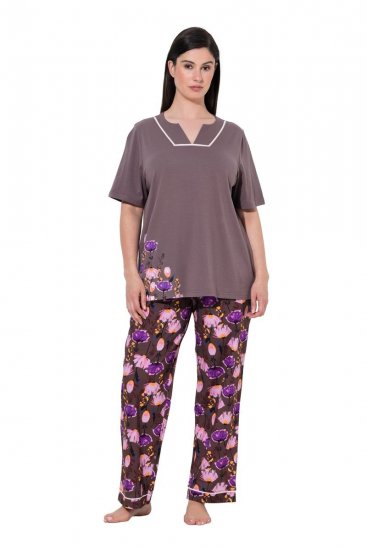 Ulla Popken 850903 Lilleline pidžaama 2 tk Pruun - Pidžaama/Loungewear - 