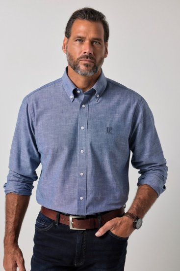 JP1880 850931 Pika varrukaga chambray-särk Denimsinine TALL - TALL särgid - TALL särgid pikkadele meestele