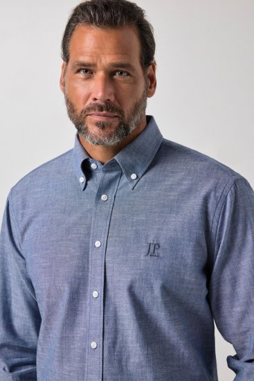 JP1880 850931 Pika varrukaga chambray-särk Denimsinine TALL - TALL särgid - TALL särgid pikkadele meestele
