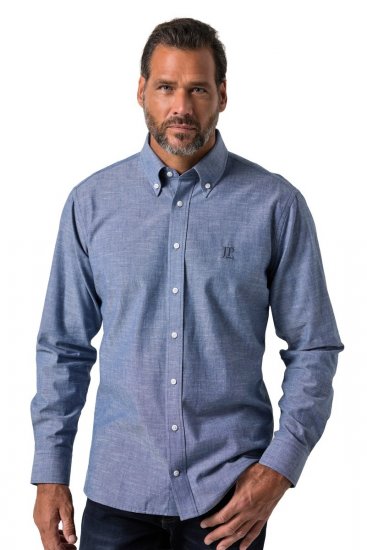 JP1880 850931 Pika varrukaga chambray-särk Denimsinine TALL - TALL särgid - TALL särgid pikkadele meestele