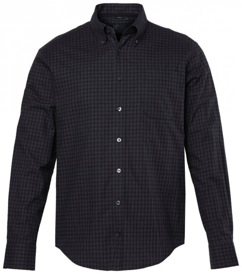 JP1880 850950 Pika varrukaga ruuduline flanellsärk Must TALL - TALL särgid - TALL särgid pikkadele meestele