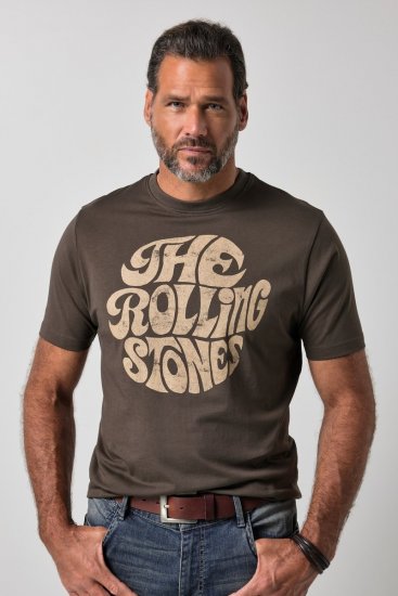 JP1880 851001 Rolling Stones Retro Logo T-särk Sarapuupruun TALL - TALL T-särgid - T-särgid pikkadele meestele