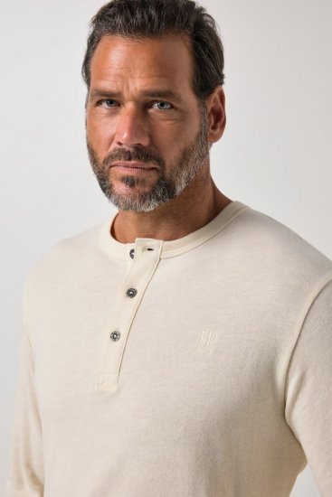 JP1880 851075 Pika varrukaga Henley-särk Liivahall TALL - TALL T-särgid - T-särgid pikkadele meestele