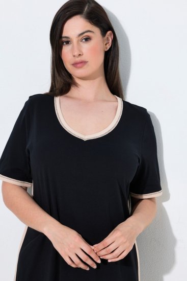 Ulla Popken 851237 Triibuline öösärk Must - Öösärgid - 