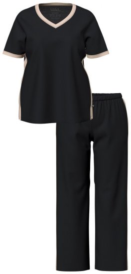 Ulla Popken 851245 Triibuline pidžaama Must - Pidžaama/Loungewear - 