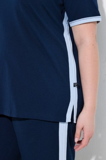 Ulla Popken 851245 Triibuline pidžaama Tumesinine - Pidžaama/Loungewear - 