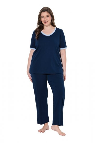 Ulla Popken 851245 Triibuline pidžaama Tumesinine - Pidžaama/Loungewear - 