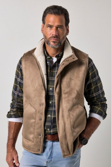 JP1880 851516 Mokavest teddyvoodriga Beež - Jakid ja joped - Joped, suured suurused: 2XL – 12XL