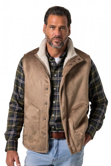 JP1880 851516 Mokavest teddyvoodriga Beež - Jakid ja joped - Joped, suured suurused: 2XL – 12XL
