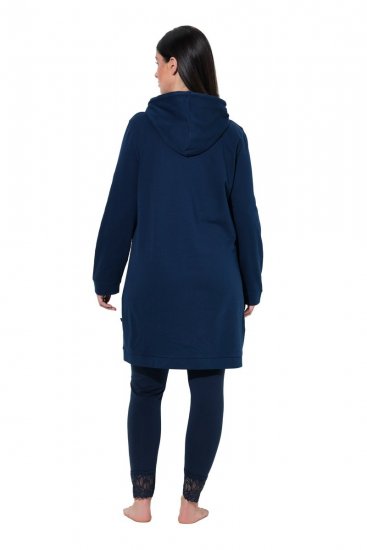 Ulla Popken 851749 Kapuutsiga ruuduline kodukleit Tumesinine - Pidžaama/Loungewear - 
