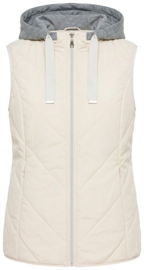 Ulla Popken 851781 Kapuutsiga tepitud vest Luuvalge - Vestid - 