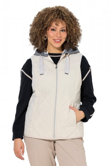 Ulla Popken 851781 Kapuutsiga tepitud vest Luuvalge - Vestid - 