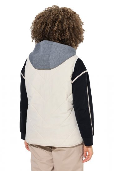 Ulla Popken 851781 Kapuutsiga tepitud vest Luuvalge - Vestid - 