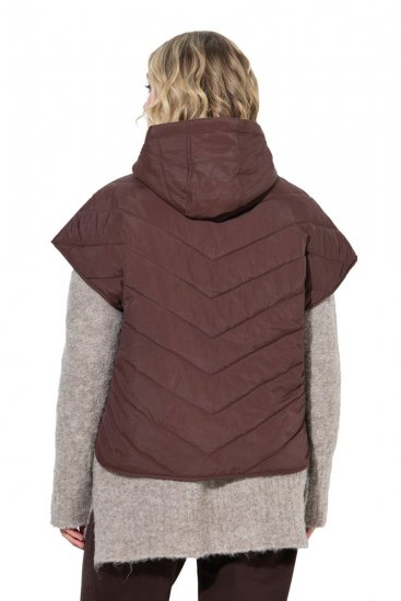Ulla Popken 851785 Kapuutsiga oversize tepitud vest Pruun - Vestid - 