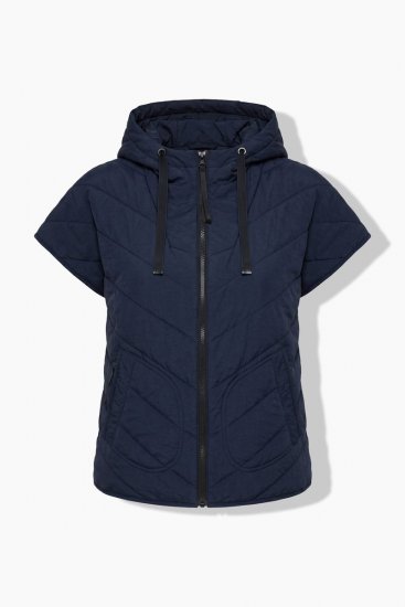 Ulla Popken 851785 Kapuutsiga oversize tepitud vest Tumesinine - Vestid - 